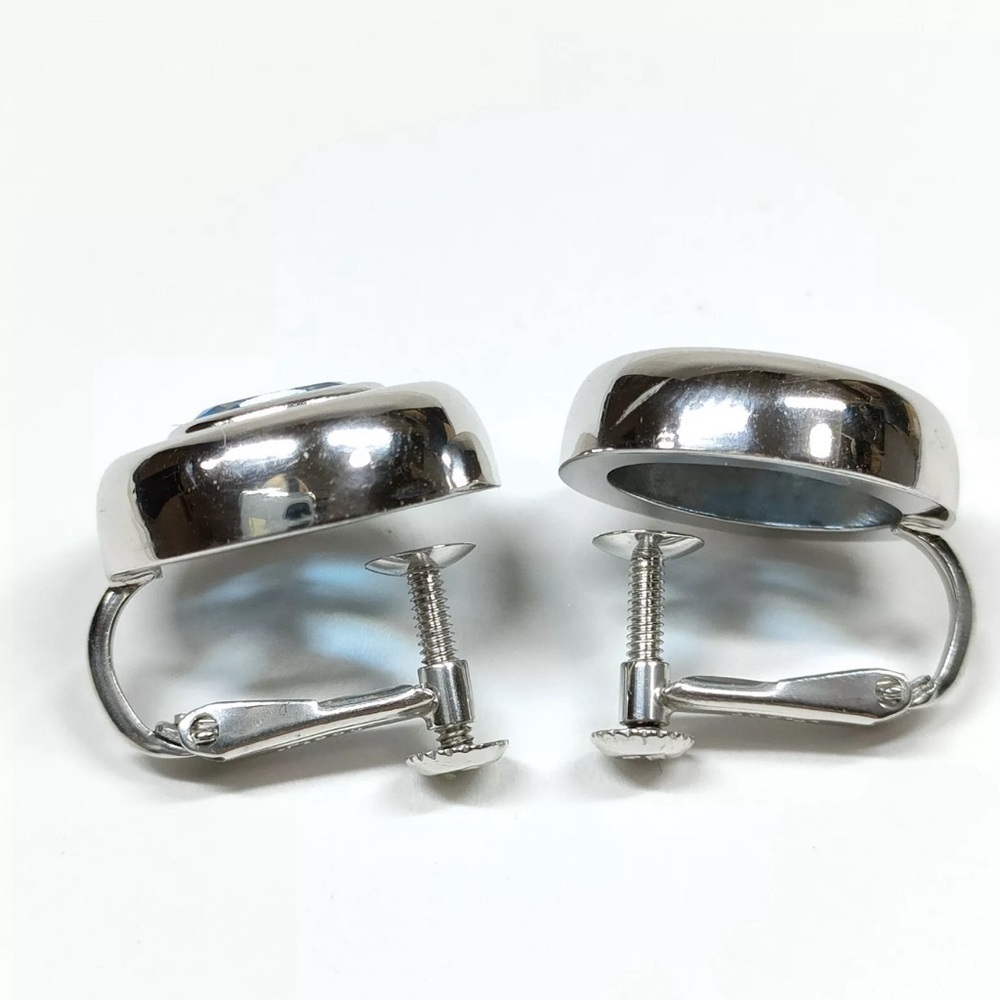Blue Topaz Platinum Earrings - Picture 4 of 7